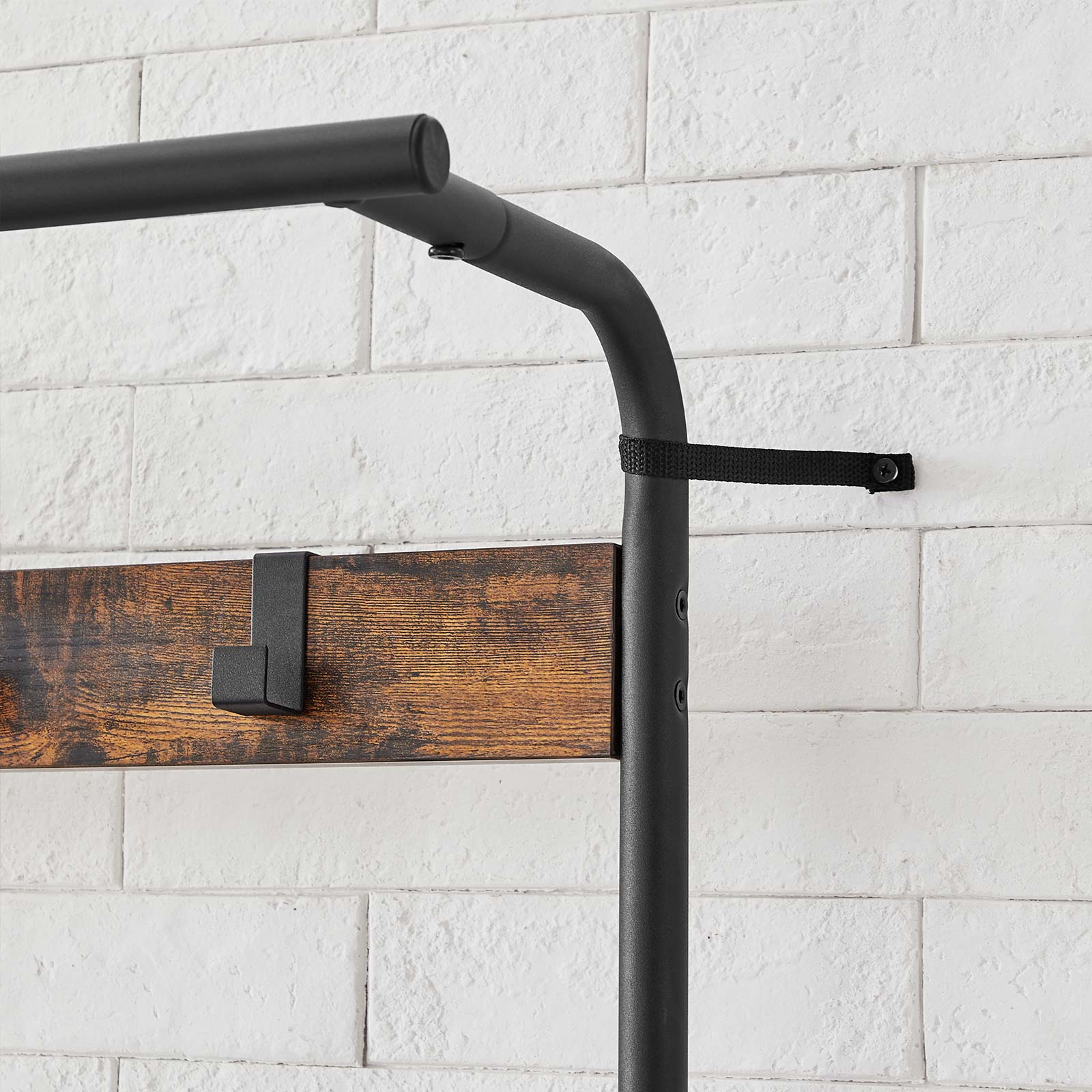 Coat Rack - med soffa - Klädstativ med 9 avtagbara krokar - 2 GASE BARTER - BROWN