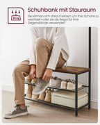 Coat Rack - med soffa - Klädstativ med 9 avtagbara krokar - 2 GASE BARTER - BROWN