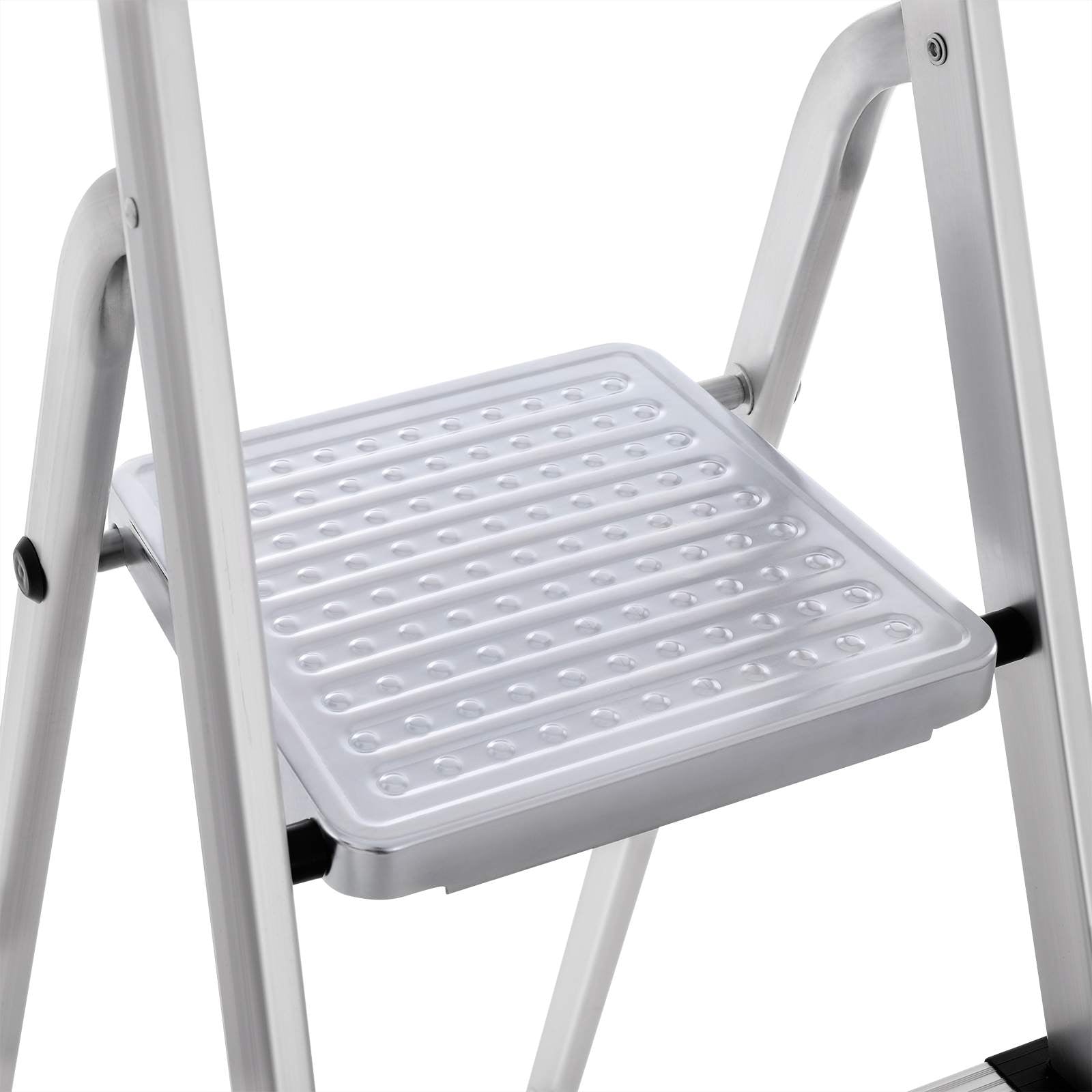 Hushållsradder - 4 nivåer - aluminium - anti -slip - silver