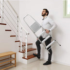 Hushållsradder - 4 nivåer - aluminium - anti -slip - silver