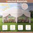 Hopfällbar – paviljong med fyra sidoväggar höjdläsbar pop up – 3 x 6 m – Beige