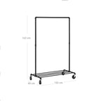 Klädställ - Industriell design - kappställ - med klädstång - upp till 90 kg - svart