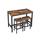 Barstabell - Set med 2 barstolar - Hög tabell - 120 x 60 x 90 cm - Vintage Brown/Black