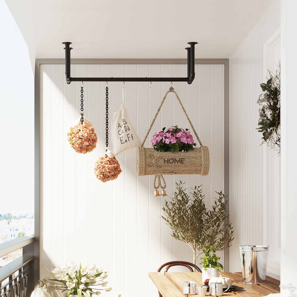 Klädstång - väggmontering - kappställ - industriell design - svart