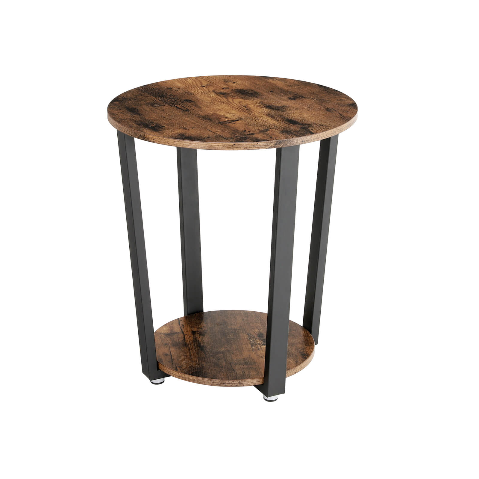 Sidobord - Round soffa bord - sängbord - vardagsrumsbord - vintage brun/svart