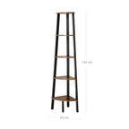 Corner Bokhylla - 5 hyllor - stege rack - Industrial - Metal Frame