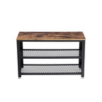 Skobänk - 2 hyllor - 73 x 30 x 45 cm - brun/svart