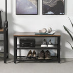 Skobänk - 2 hyllor - 73 x 30 x 45 cm - brun/svart