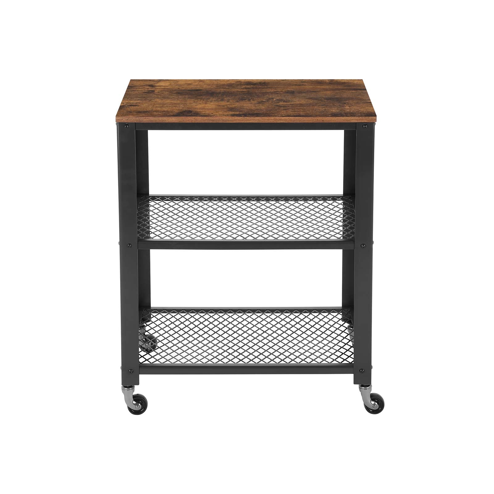 Sidobord - Vagn - 3 hyllor - på hjul - Industrial - Brown