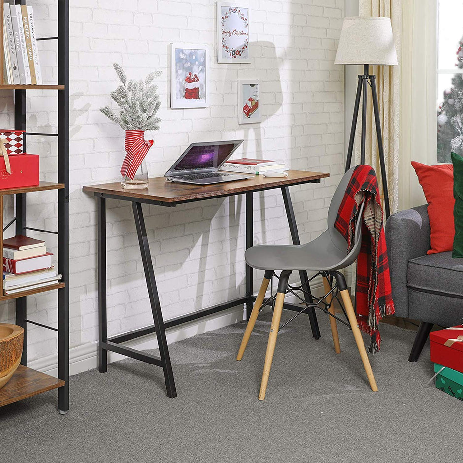 Skrivbord – Robust datorbord – Vintage brun/svart