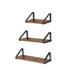 Vägghyllor set om 3 – Flytande design – Vintage brun-svart