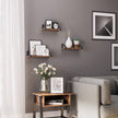 Vägghyllor set om 3 – Flytande design – Vintage brun-svart