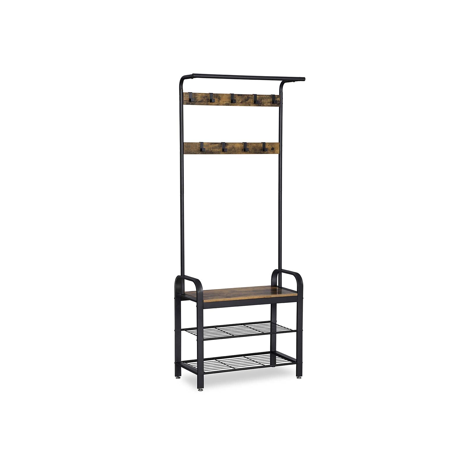 Coat Rack - Shoe Rack - med 9 krokar - Industriell design