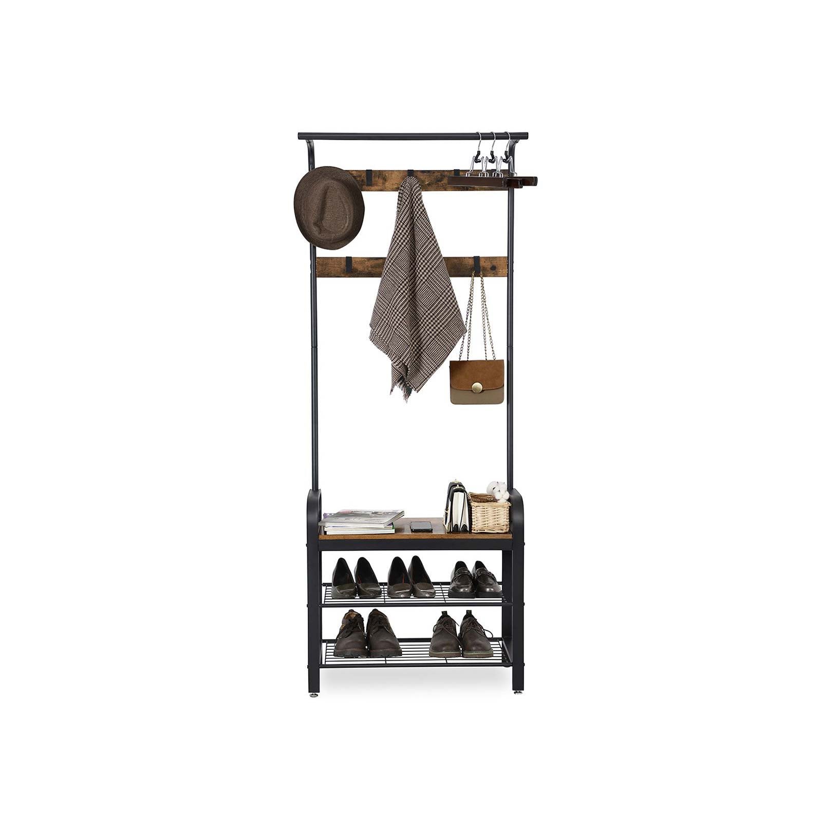 Coat Rack - Shoe Rack - med 9 krokar - Industriell design