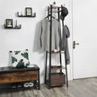 Klädhängare – Industriell design med 3 hyllplan – Vintage brun, svart