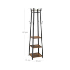 Coat Rack - Industrial Design - Med 3 hyllor - vintage -stil