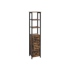 Kökskåp - smalt förvaringsskåp med 3 rack - industriell design - brun