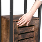 Kökskåp - smalt förvaringsskåp med 3 rack - industriell design - brun