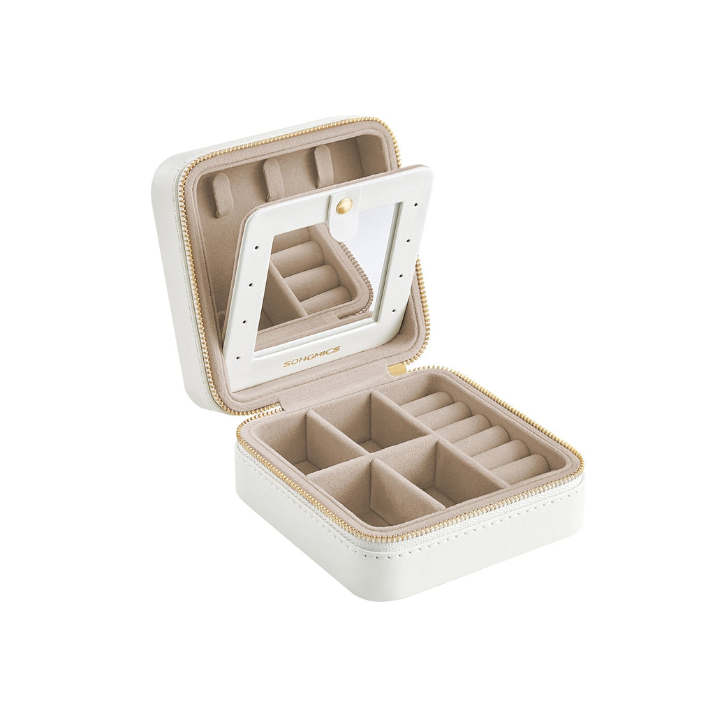 Smycken box-med spegel-pu omslag-gift idé-bläck-svart