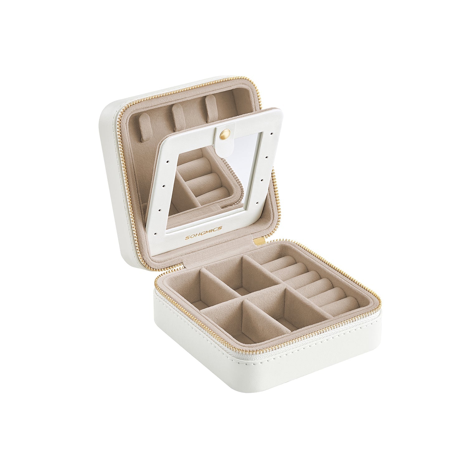 Smycken box-med spegel-pu omslag-gift idé-bläck-svart