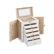 Smyckeskrin – 6 nivåer – Trä – Vitt och guld