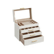 Smyckeskrin – 4 plan med glaslock – Vit