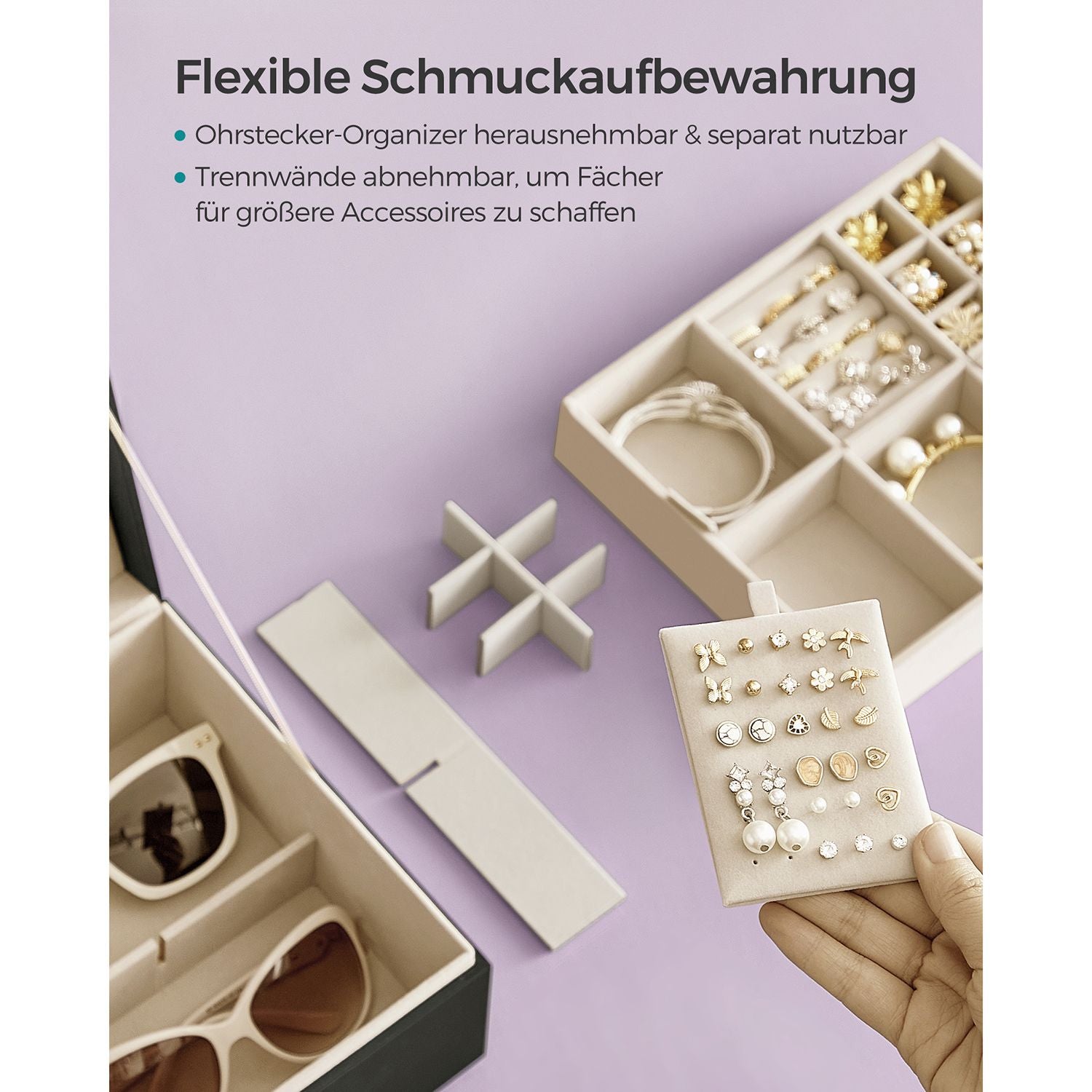 Smyckeskrin – 2 plan med handtag – svart