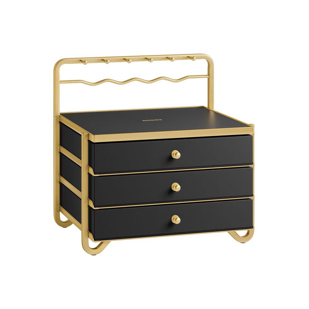 Smyckeskrin – 3 lager med lådor – Svart guld