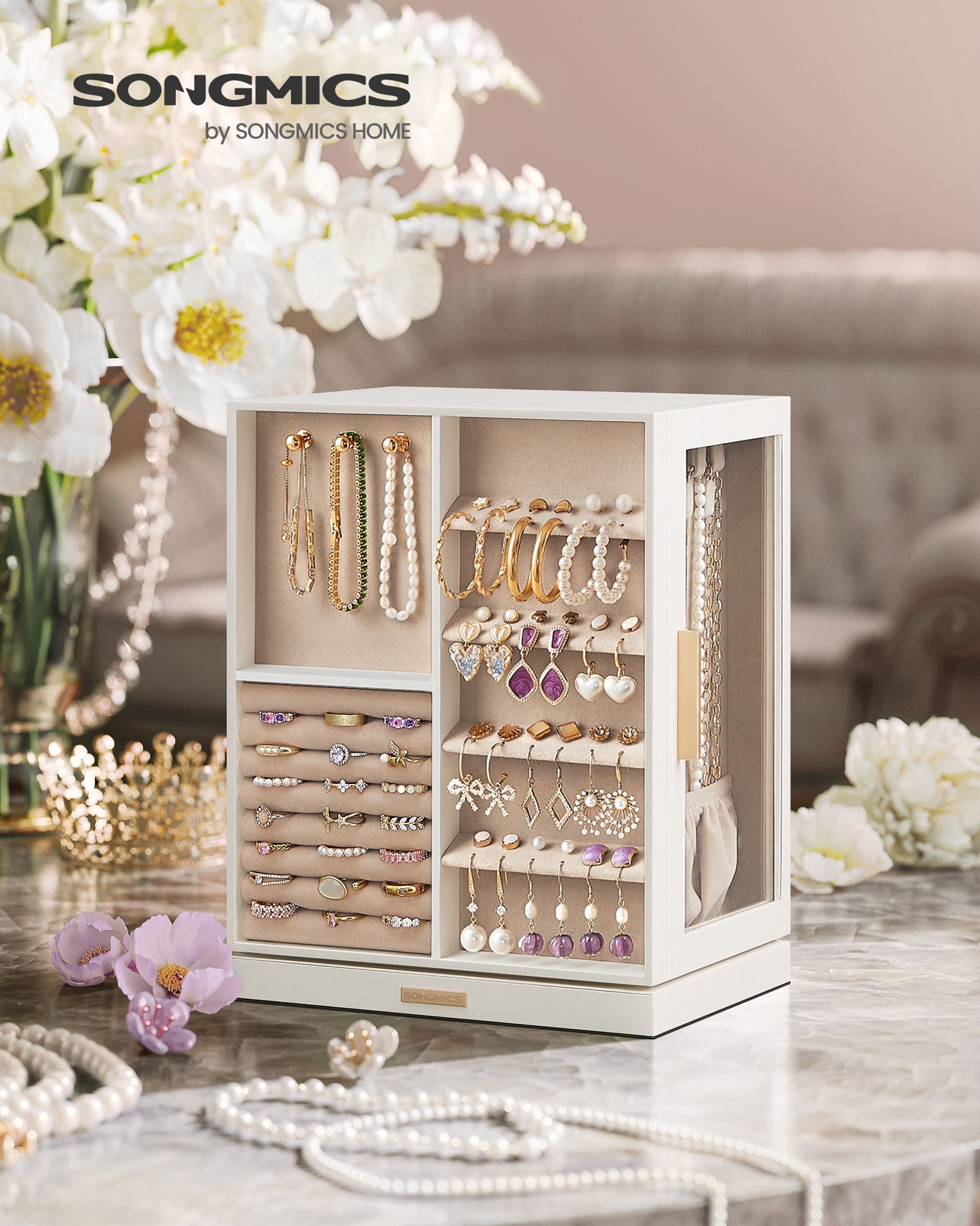 Smycken box-rymlig-open design-gift idé-wolkwit