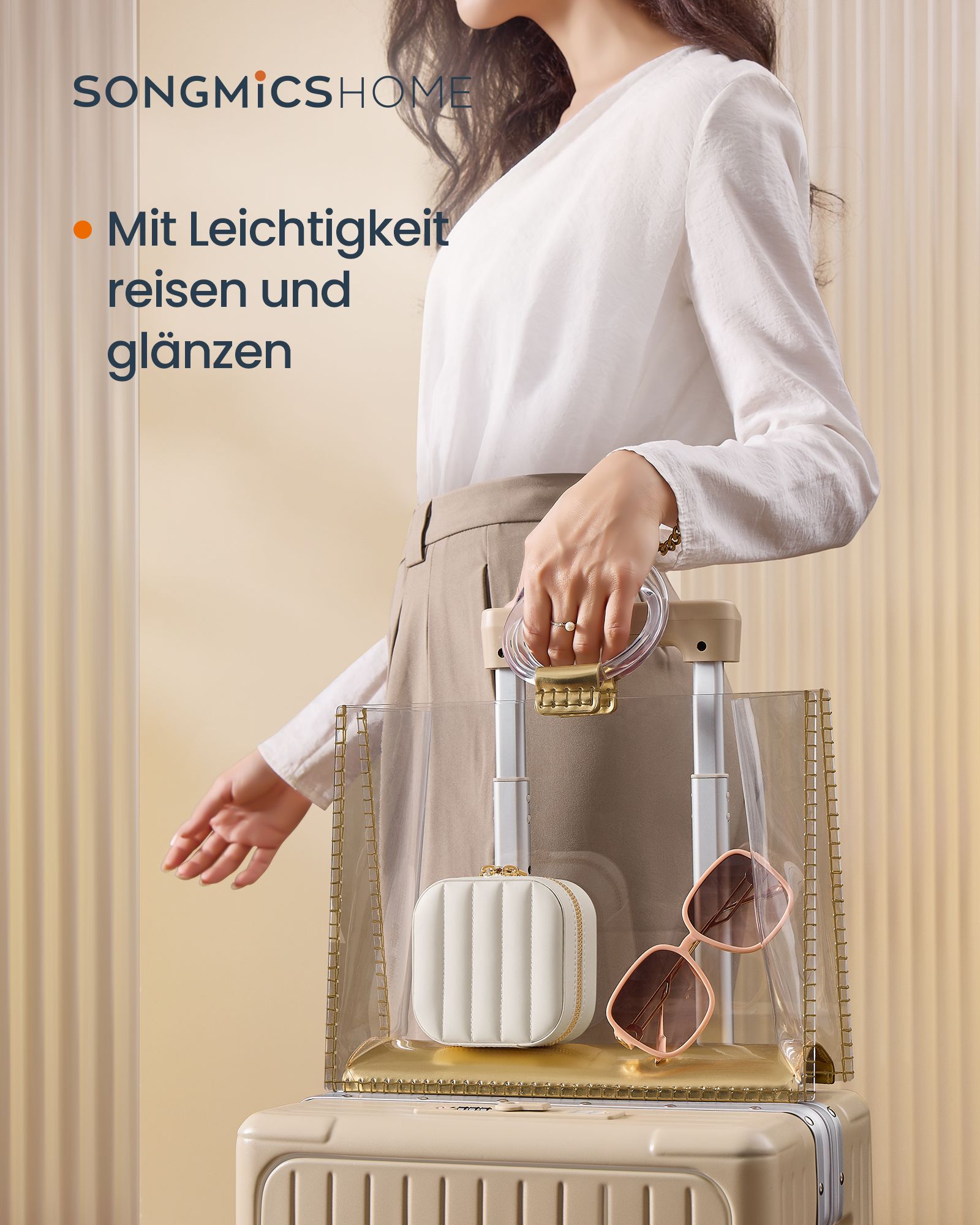 Smyckeskrin Travel – PU konstläder – Molnvit