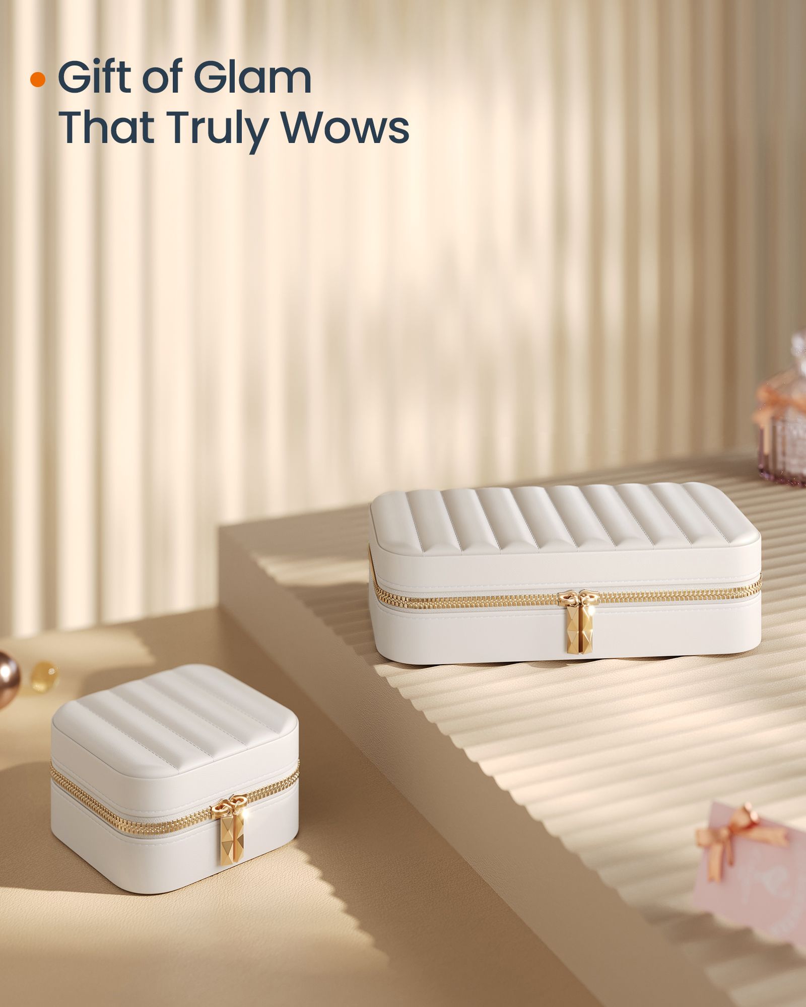 Liten smyckesbox - molnig vit - Elegant & kompakt