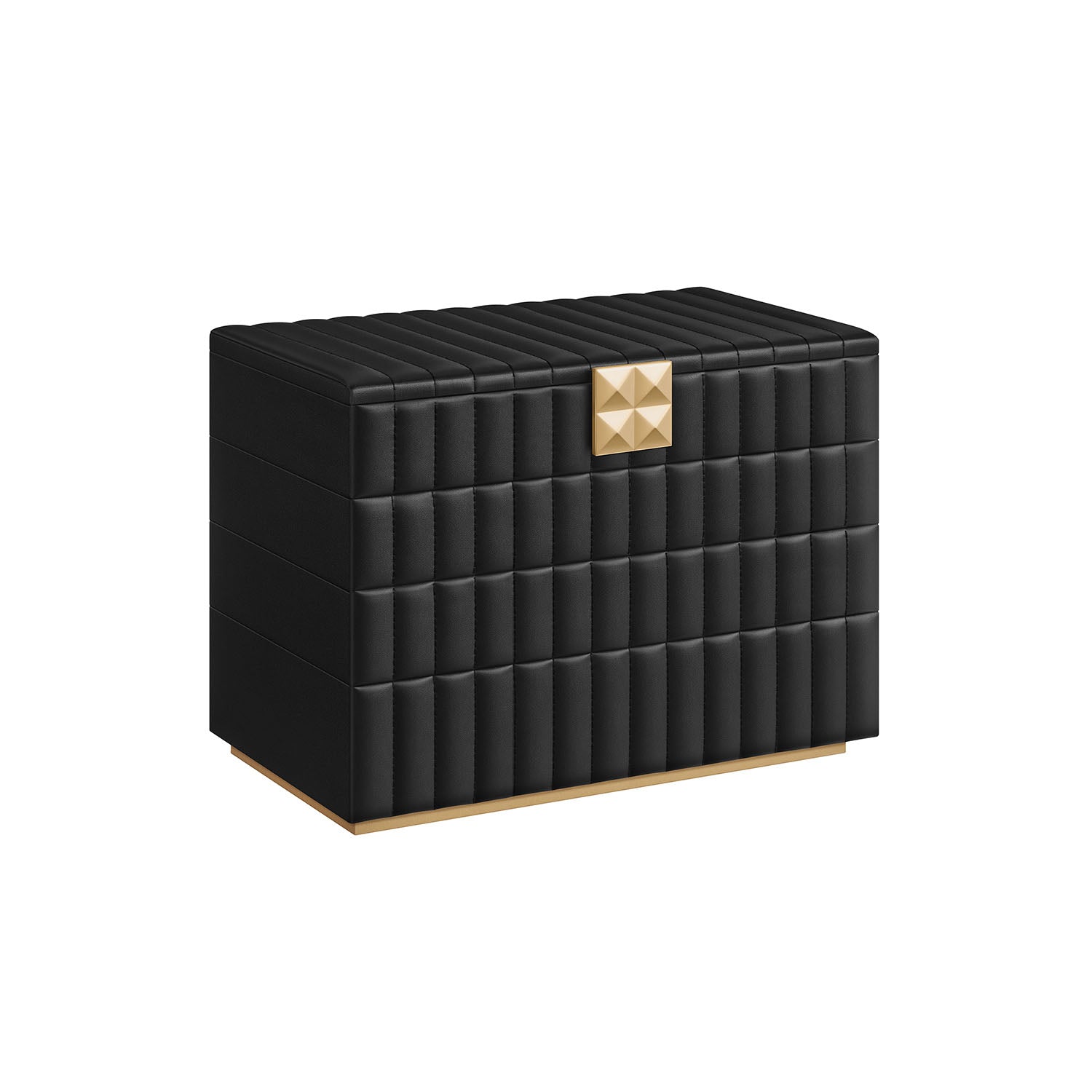 Smyckeskrin med spegel och 4 nivåer - Bläcksvart