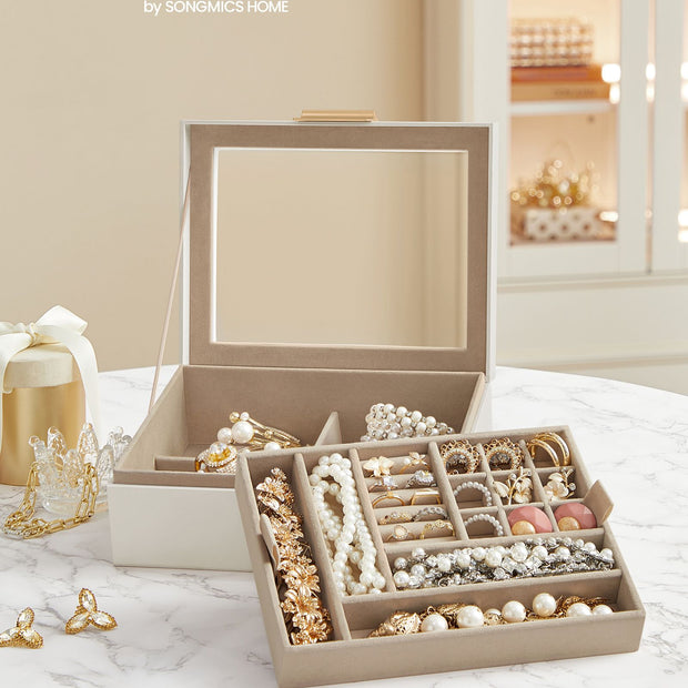 Smyckeskrin – 2 nivåer – Cloud White och Metallic Gold