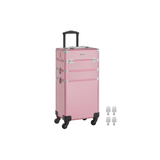 Kosmetisk stam-3-i-1 makeup case-pastel rosa