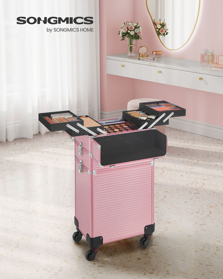 Kosmetisk stam-3-i-1 makeup case-pastel rosa