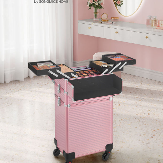 Kosmetisk stam-3-i-1 makeup case-pastel rosa
