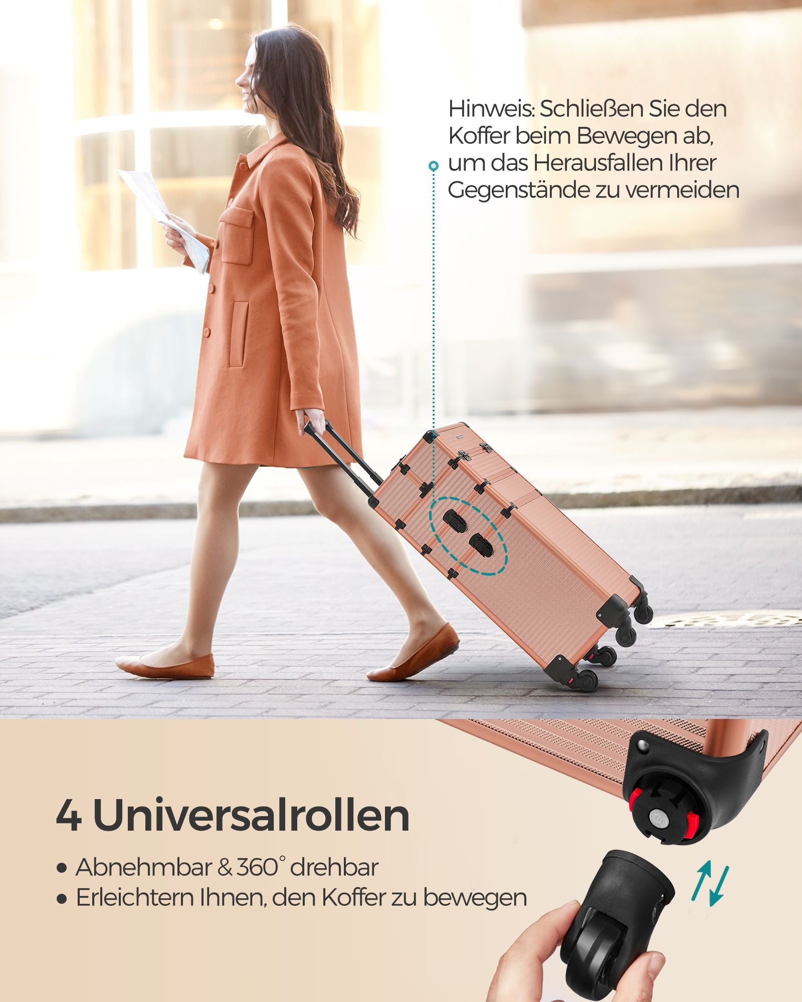 Kosmetisk trunk-4-i-1-make-up fall-champagne guld