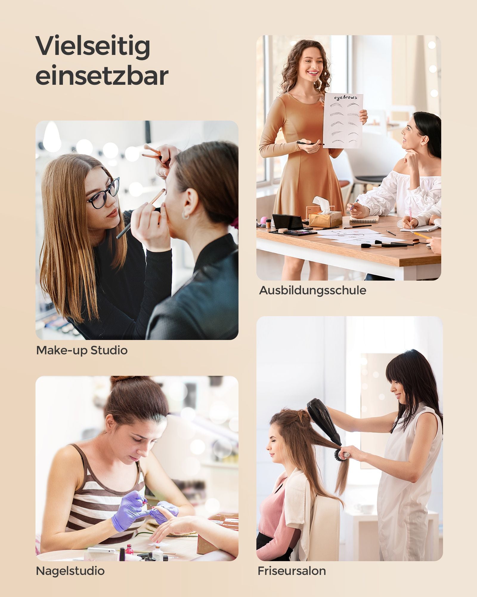 Kosmetisk trunk-4-i-1-make-up fall-champagne guld