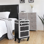 Make -Up Suitcase - Professional Trolley - Hairdressing Case with 4 Wheels - Svart