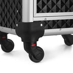 Make -Up Suitcase - Professional Trolley - Hairdressing Case with 4 Wheels - Svart