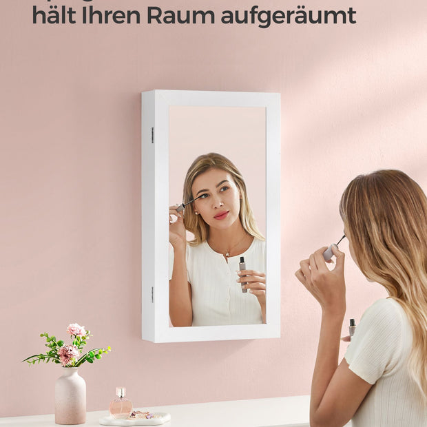 Spegelskåp – vit yta med greige innerfoder – grå