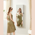 Smyckeskåp - hängande spegel skåp - med LED -belysning - vit