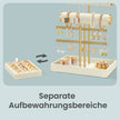 Sieradenstandaard - 15 x 22 x 29,2 cm - afneembare ringhouder - witgoud - 0,6 kg