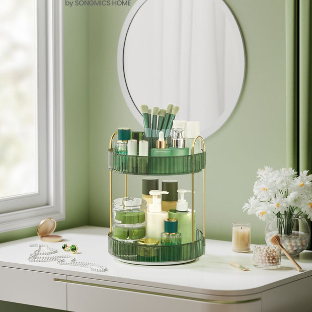 Sminkorganisator – 360° vridbar – ljusgrön