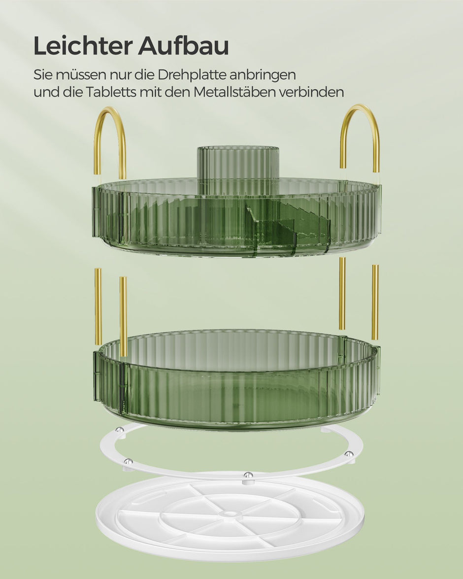Sminkorganisator – 360° vridbar – ljusgrön