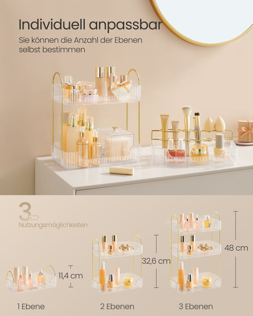 Rektangulär make-up arrangör-gåva idétransparent