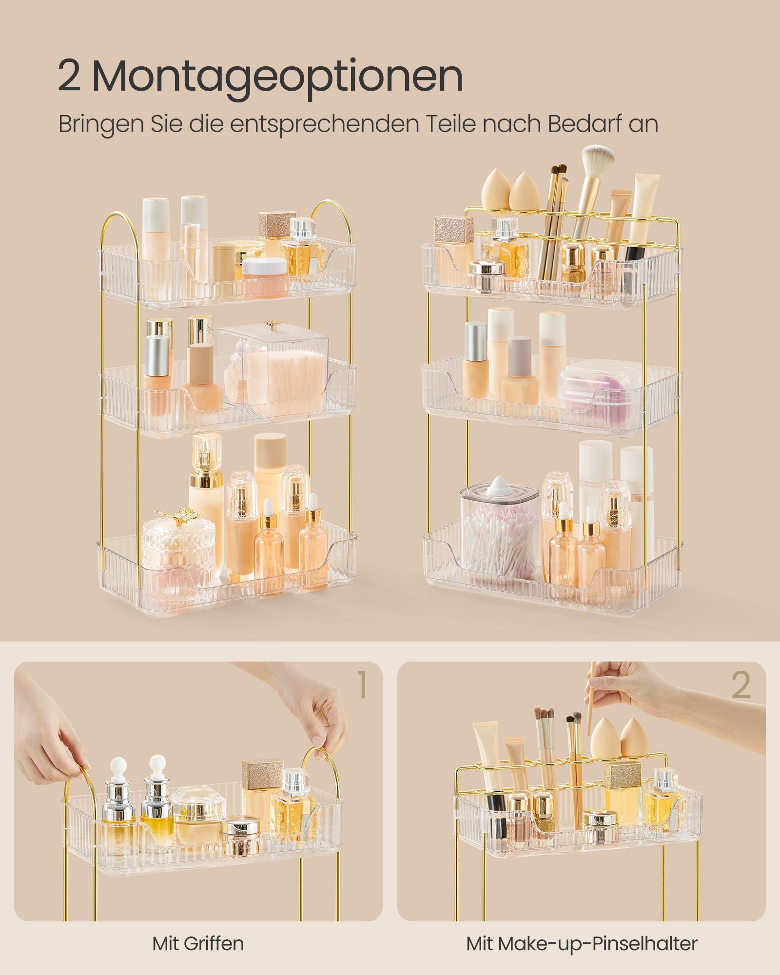 Rektangulär make-up arrangör-gåva idétransparent