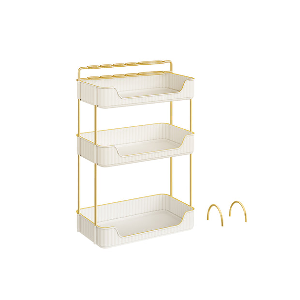 Rektangulär makeup-organisator – snygg design – molnvit