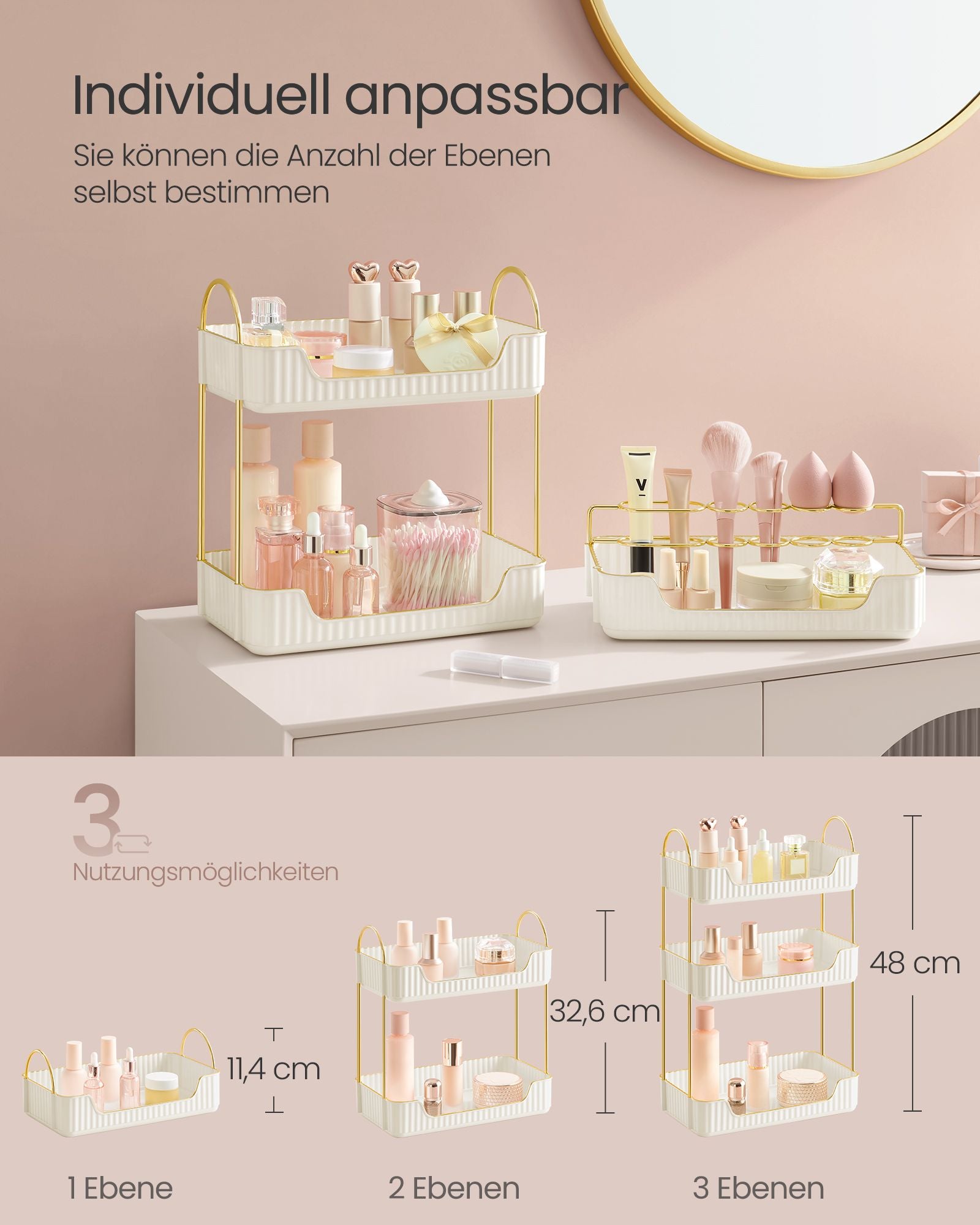 Rektangulär make-up arrangör-gåva idé-wolkwit