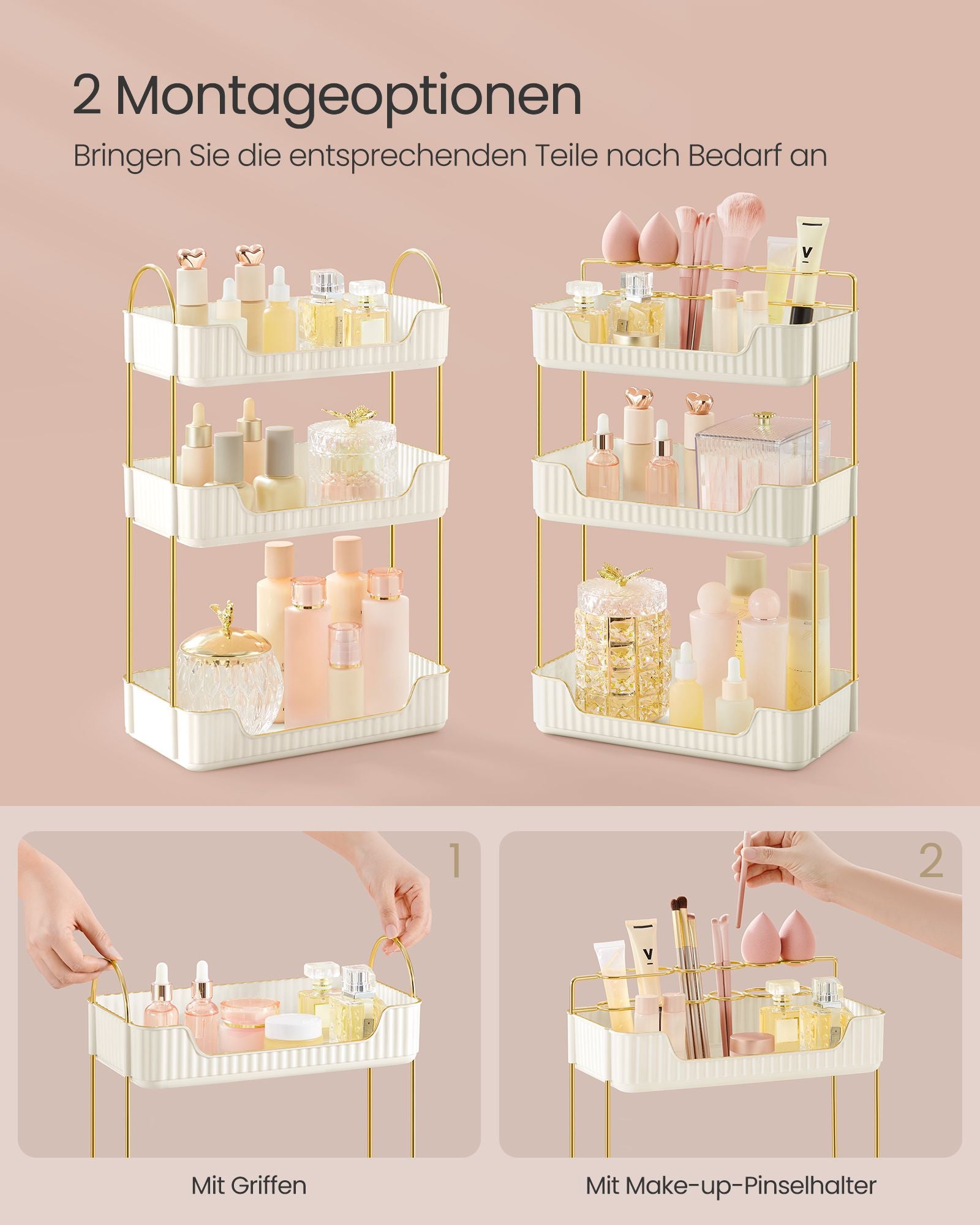 Rektangulär make-up arrangör-gåva idé-wolkwit
